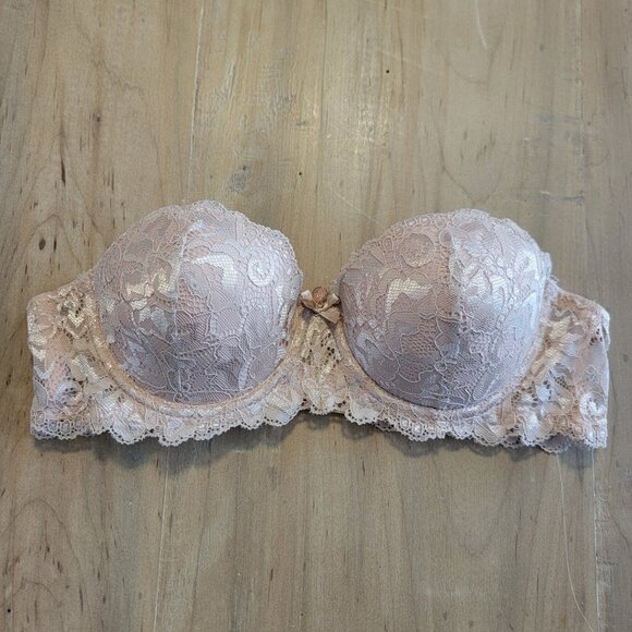 Marilyn Monroe Strapless Bra with Lace Underwire Light Pink‎ 34B - Picture 1 of 7